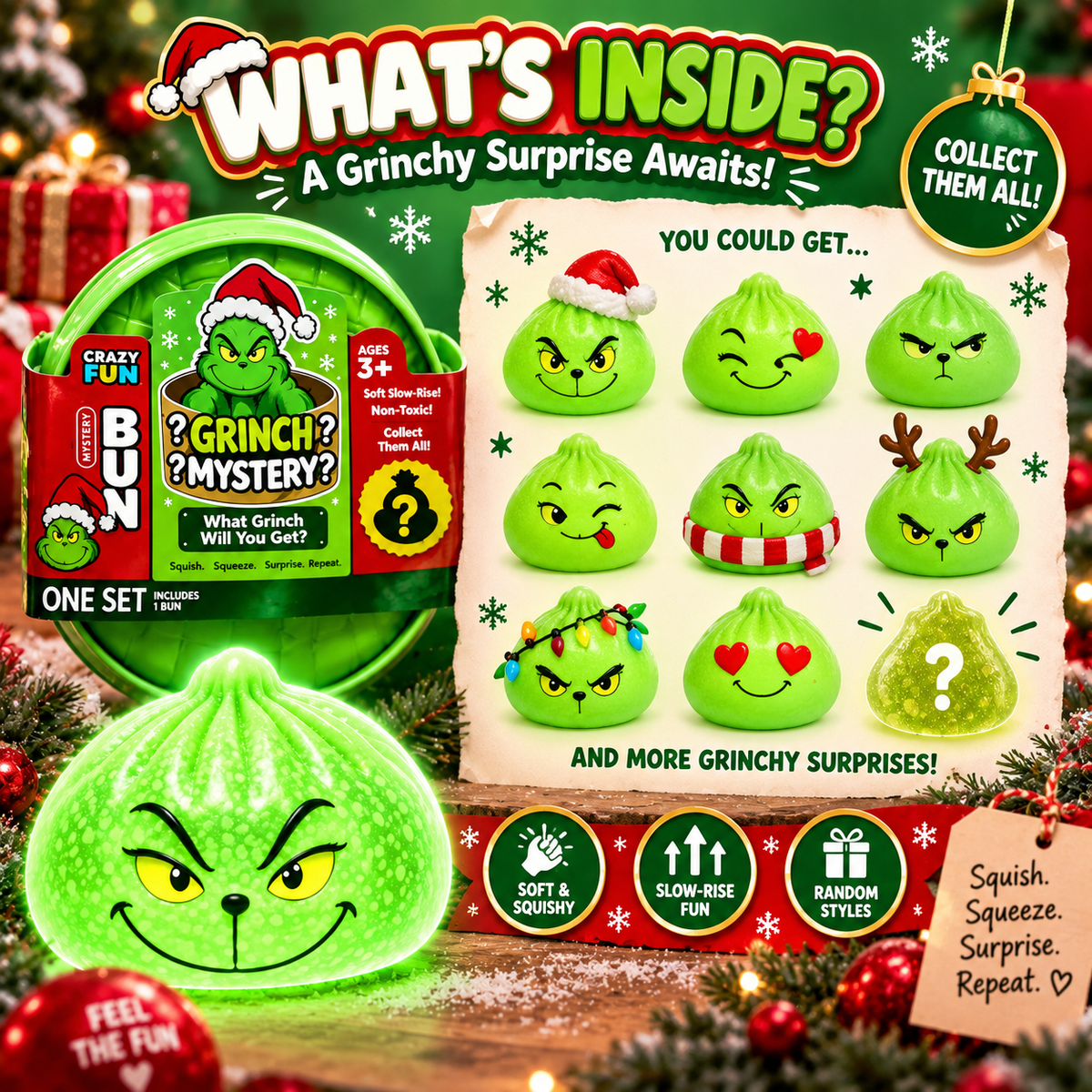 The Luminous Grinch Squishy