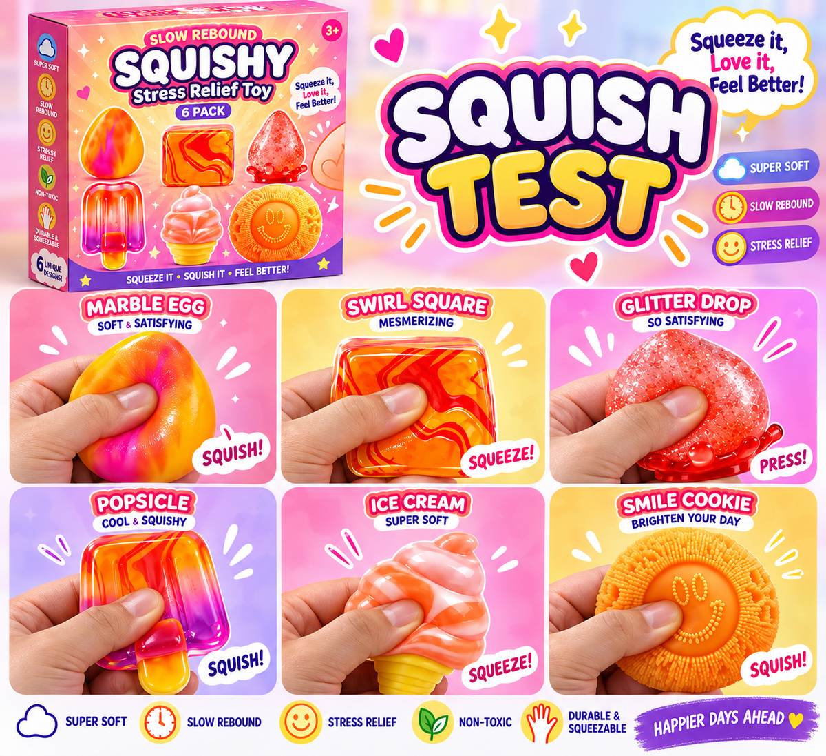The Slow-Rebound Squishy Set